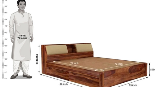 ابعاد استاندارد انواع تخت